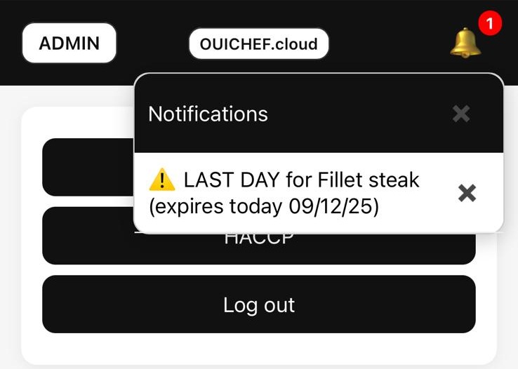Expiry notifications